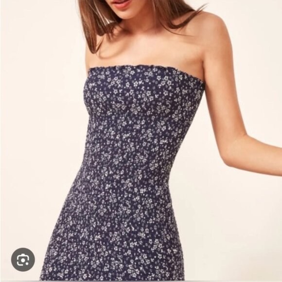 Reformation Floral Tube Mini Dress Size S - Picture 5 of 11